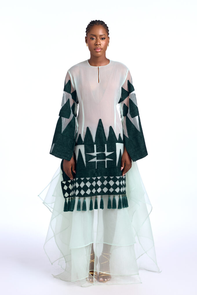 Green Tassle Dija Kaftan
