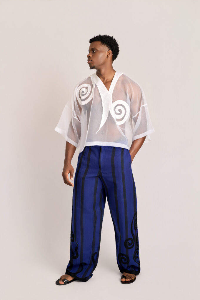 Agbada tee & Ayo aso oke with embroidery