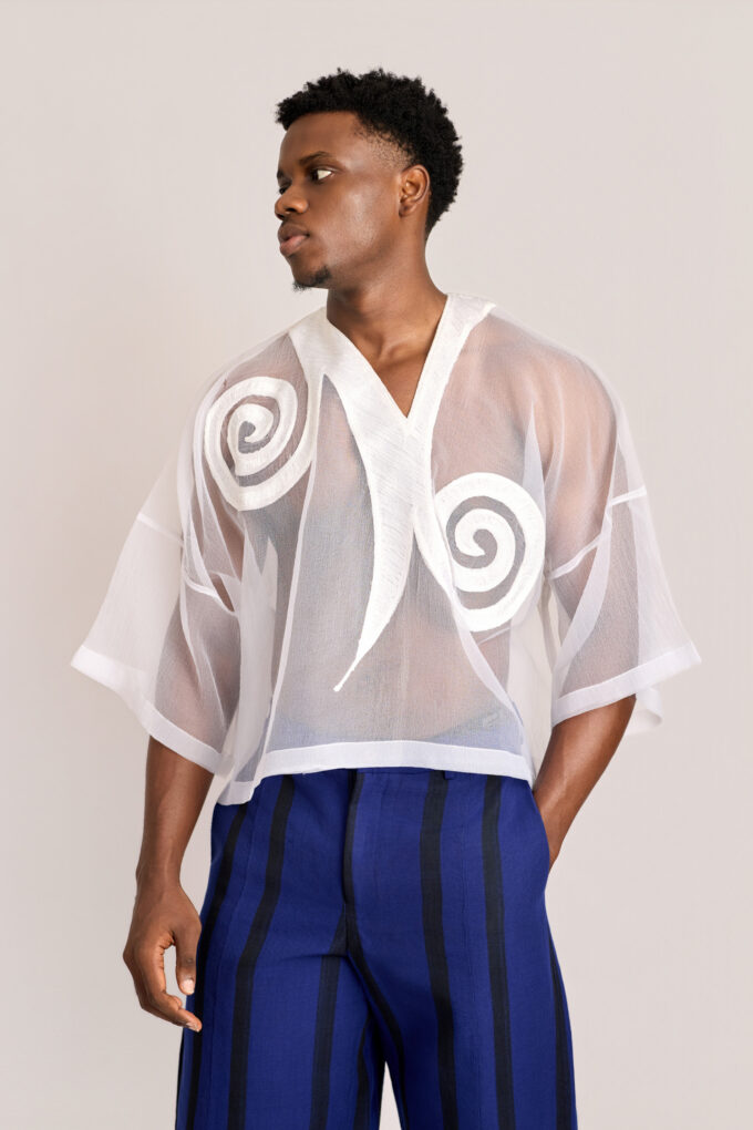 Agbada tee & Ayo aso oke with embroidery